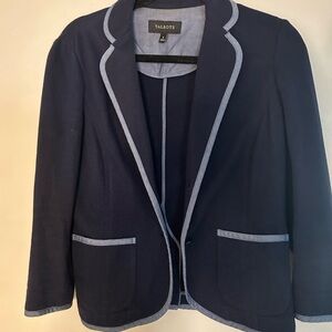 Talbots Navy Blue Blazer with Light Blue Trim